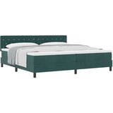 vidaXL Box Spring Krevet s Madracem Tamno Zelena 200x200 cm Baršun | shoptok.hr
