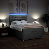  Krevet box spring s madracem svjetlosivi 140x200 cm od tkanine Slike
