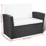  4-dijelna vrtna garnitura od poliratana s jastucima crna | shoptok.hr