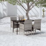  5-dijelni vrtni blagovaonski set s jastucima sivo-crni | shoptok.hr