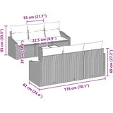  Set sofe 7 kom. 3-Broj sjedala Smeđa i crvena poliratan | shoptok.hr