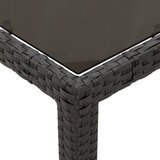  5-dijelni vrtni blagovaonski set s jastucima od poliratana crni Crna 150 cm table length | shoptok.hr