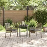  3-delni vrtni bistro set z blazinami siva poli ratan, (22015336) | Shoptok.si