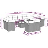  13-dijelni set vrtnih sofa s jastucima poliratan crni | shoptok.hr