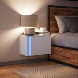 vidaXL Zidni noćni ormarić s LED svjetlima bijeli | shoptok.hr
