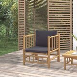 vidaXL Vrtni kavč s temno sivimi blazinami bambus | Shoptok.si