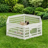  Ograda za Pse s 6 Panoa Bijela 122 x 106 x 40 cm Plastika | shoptok.hr
