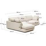 Kave Home Bež kotna sedežna garnitura iz šenilje (levi kot/z ležalnikom) Gala – | Shoptok.si