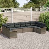  Set od 10 dijelova vrtnih kauča s jastučićima siva poli ratan | shoptok.hr