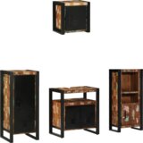 vidaXL Komplet pohištva za kopalnico 4 pcs Trden recikliran les | Shoptok.si