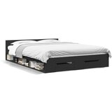 vidaXL Okvir za krevet s ladicama crni 120x190 cm konstruirano drvo | shoptok.hr