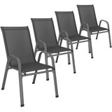 springos Zunanji stoli, 4 kosi, kovinski, višina 92 cm, primerni za vrt in balkon, nosilnost 120 kg, temno siva barva., (5000197329) Cene