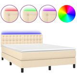 The Living Store Box spring postelja z vzmetnico LED krem 140x190 cm blago - Box Spring Postelja, (21521031) | Shoptok.si