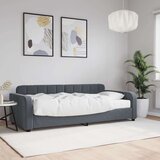 vidaXL Dnevna postelja z vzmetnico temno siva 90x200 cm žamet | Shoptok.si