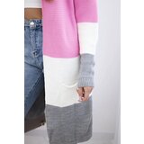 Kesi Cardigan sweater on straps gray+light pink | shoptok.hr