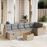 Maison Chic Seti vrtnega pohištva - Vrtna garnitura - Vrtni pohištvo set 8-delna z blazinami bež poli ratan, (21800173) | Shoptok.si