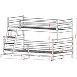 Molarem Home Drveni dječji krevet na kat Nora Family New s dvije ladice - bijeli - 90/120x200 cm | shoptok.hr