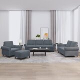  4-dijelni set sofa s jastucima tamnosivi baršunasti | shoptok.hr