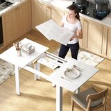  Razvlačivi blagovaonski stol 120-160 x 70 cm podesivi kuhinjski stol za 4-6 osoba MDF visokosjajna bijela | shoptok.hr