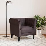  Fotelja Chesterfield tamnosmeđa od tkanine | shoptok.hr