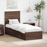  Krevetna konstrukcija Smeđi hrast i srebrna 70 x 190 cm | shoptok.hr