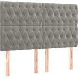 Krevet box spring s madracem LED svjetlosivi 180x200 cm baršun | Eponuda.com