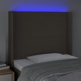  LED uzglavlje smeđesivo 103 x 16 x 118/128 cm od tkanine | shoptok.hr