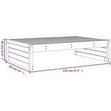  Vrtni tabure bijeli 120 x 80 cm od masivne borovine | shoptok.hr