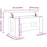  Stolić za kavu boja hrasta 101 x 49 x 52 cm konstruirano drvo | Shoptok.si