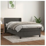  Box spring postelja z vzmetnico temno siv 90x190 cm žamet | Shoptok.si