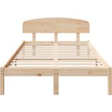 vidaXL Posteljni okvir s hrbtom 120x200 cm iz trdnega borovega lesa | Shoptok.si