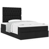  Otomanski krevet s madracem crni 120x200 cm tkanine | shoptok.hr