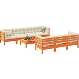 vidaXL 8-dijelni set vrtnih sofa s jastucima voštano smeđi od borovine | shoptok.hr