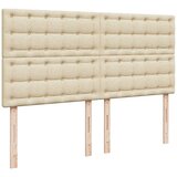  Krevet s oprugama i madracem krem 200 x 200 cm od tkanine | shoptok.hr