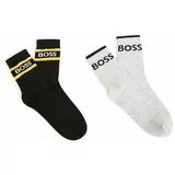 Boss Otroške nogavice 2-pack črna barva