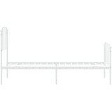 Metalni okvir kreveta s uzglavljem i podnožjem bijeli 75x190 cm | Shoptok.si