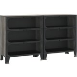 Furnova Omara 2 kosa siva 72x36x82 cm kovina in MDF, (21956072) | Shoptok.si
