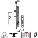 Dabel brava za kliznu kapiju B1003 Inox 16.5/104/22/8 Sa cilindrom DBP1 0106187 | ePonuda.com