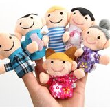megaM Set 6 naprstnih plišastih lutk družina - oče, mama, babica, dedek, hči, sin Cene