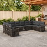  Sjedeća garnitura za vrt 10 kom. Siva poliratan 70.5 x 62 x 70 cm | Shoptok.si