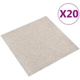 vidaXL Talna obloga preproga 20 kosov 5 m² 50x50 cm svetlo bež Cene