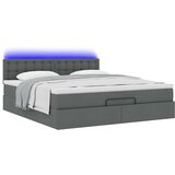 vidaXL Otomanski krevet s madracem i LED tamnosivi 160x200cm tkanine | shoptok.hr