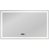 Nettlife Svetlobno ogledalo za kopalnico - 100x60 cm LED, IP44, stikalo na dotik, ura, odmegljevalnik, nastavljivo, (22149688) Cene