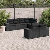  7-dijelni set vrtnih sofa od poliratana s jastucima crni | shoptok.hr