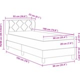 vidaXL Box Spring Postelja z Blazino Svetlo Siva 90x190 cm Tkanina | Shoptok.si