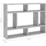  Polica siva boja betona 75 x 16 x 55 cm od iverice | shoptok.hr