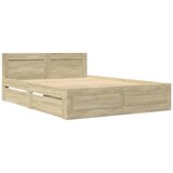  Okvir za krevet s uzglavljem boja hrasta 120x190 cm drveni | shoptok.hr