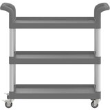 Kolica 3-nadstropni voziček siv 77x34x72 cm aluminij, (21066239) | Shoptok.si