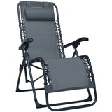 vidaXL Zložljiv ležalnik sivo blago, (20592325) | Shoptok.si