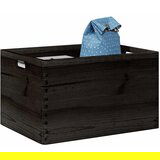 vidaXL Drvena kutija s ručkama crna 40x30x23 cm puno drvo bor | shoptok.hr